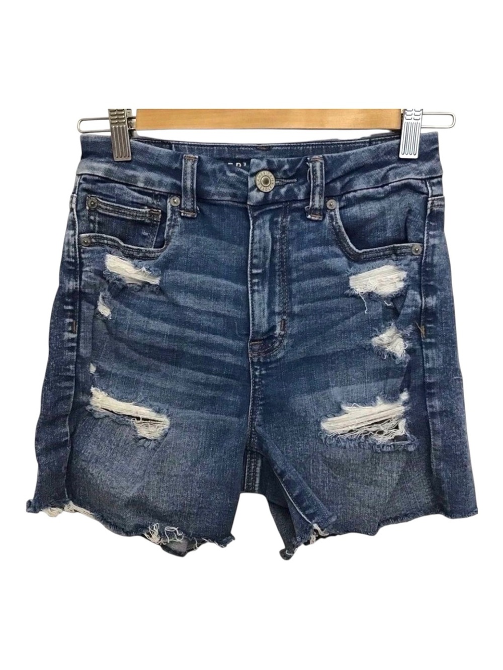 American eagle outfitters AEO distressed jeans high rise shorts shortie ripped